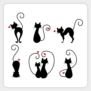 Love Cat Silhouettes Magnet